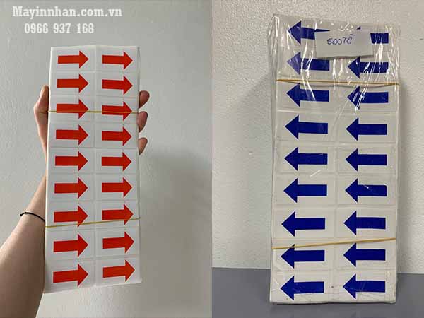 Nhãn mũi tên dán lỗi sản phẩm 50x25mm