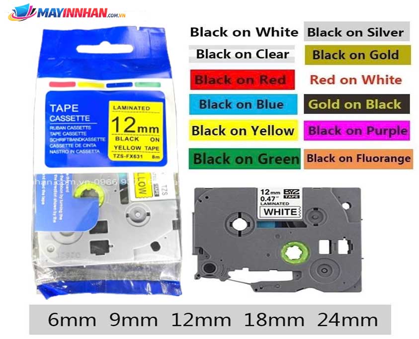 Nhãn siêu dẻo TZS-FX631 ( Chữ đen trên nền vàng)