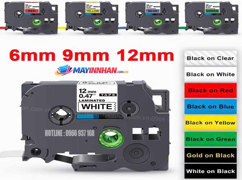 Nhãn tương thích Brother TZS-S221 ( 9mm,8m/hộp)