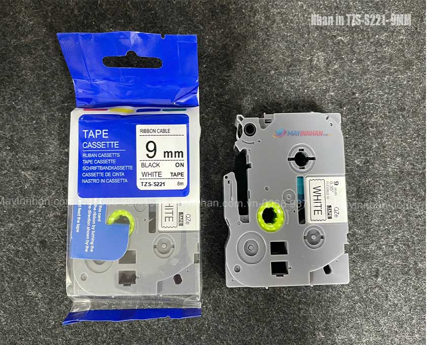 Nhãn tương thích Brother TZS-S221 ( 9mm,8m/hộp)