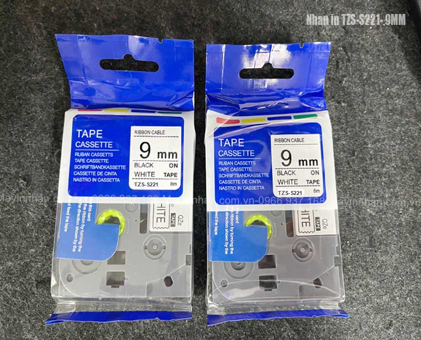 Nhãn tương thích Brother TZS-S221 ( 9mm,8m/hộp)