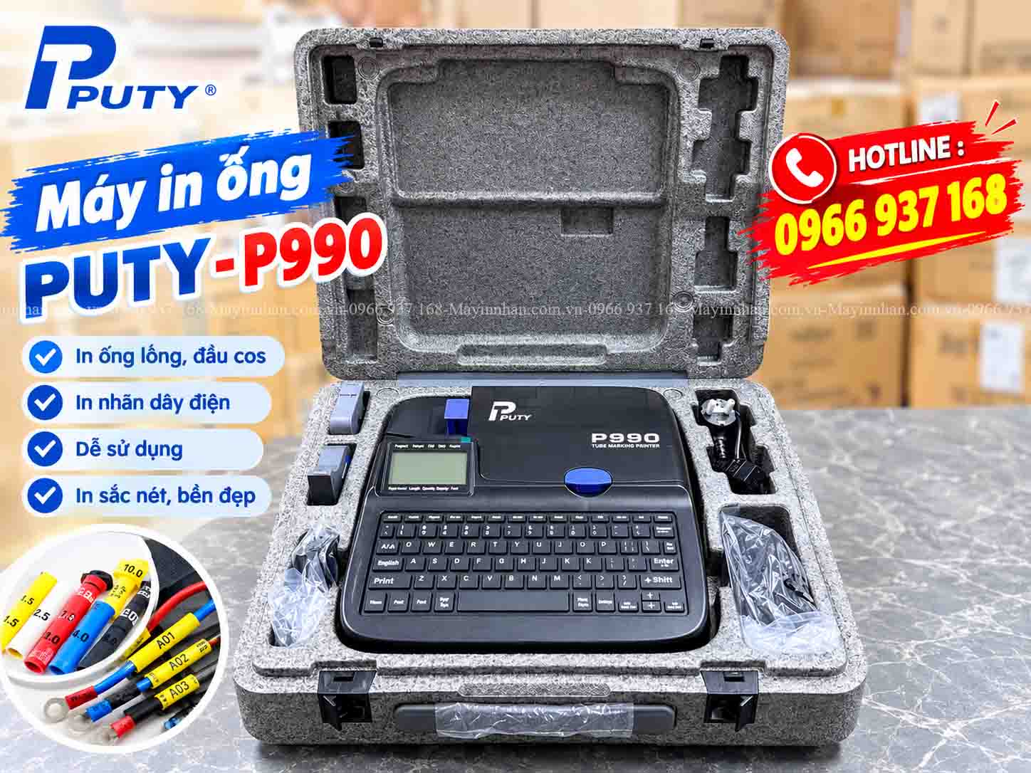 Máy In Đầu Cốt & Nhãn Đánh Dấu Cáp PUTY P990