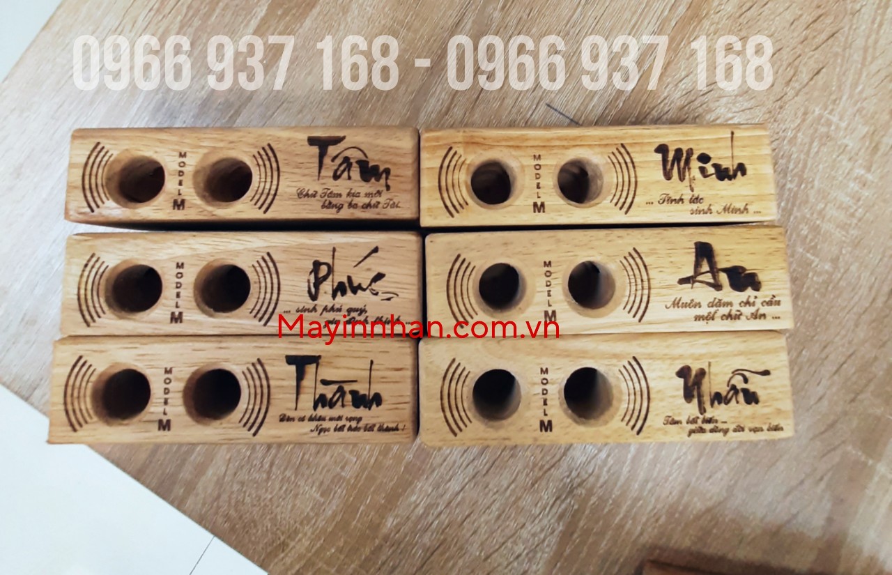 Khắc laser logo lên gỗ - CNC lên đồ dùng